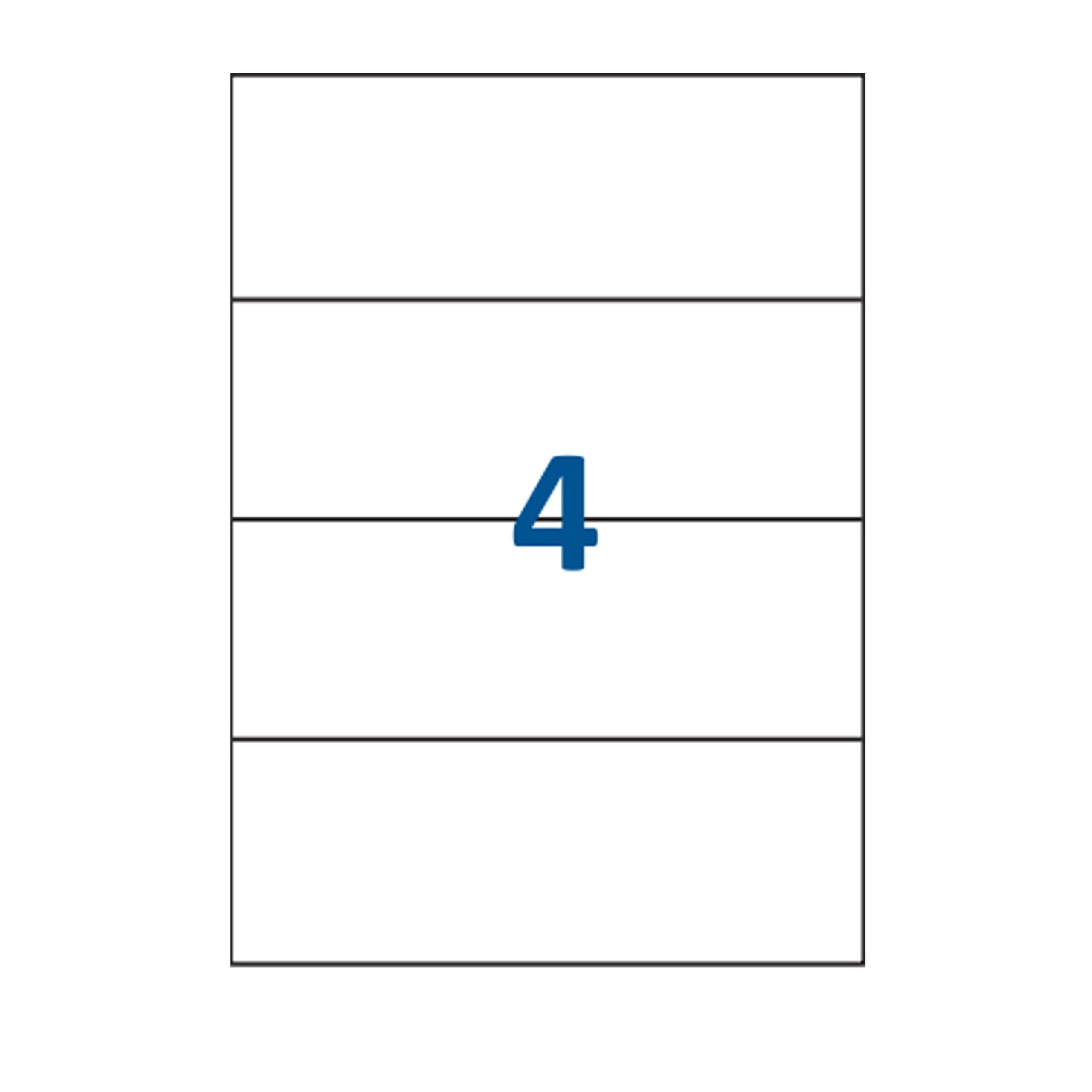 Planche étiquettes autocollantes sur feuille A4 : 210 x 74,2 mm (4  étiquettes)