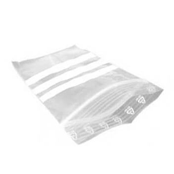 Sachet alimentaire Zip à bandes blanches 120x180 mm (x1000 pcs) -  Transparent - Résistant