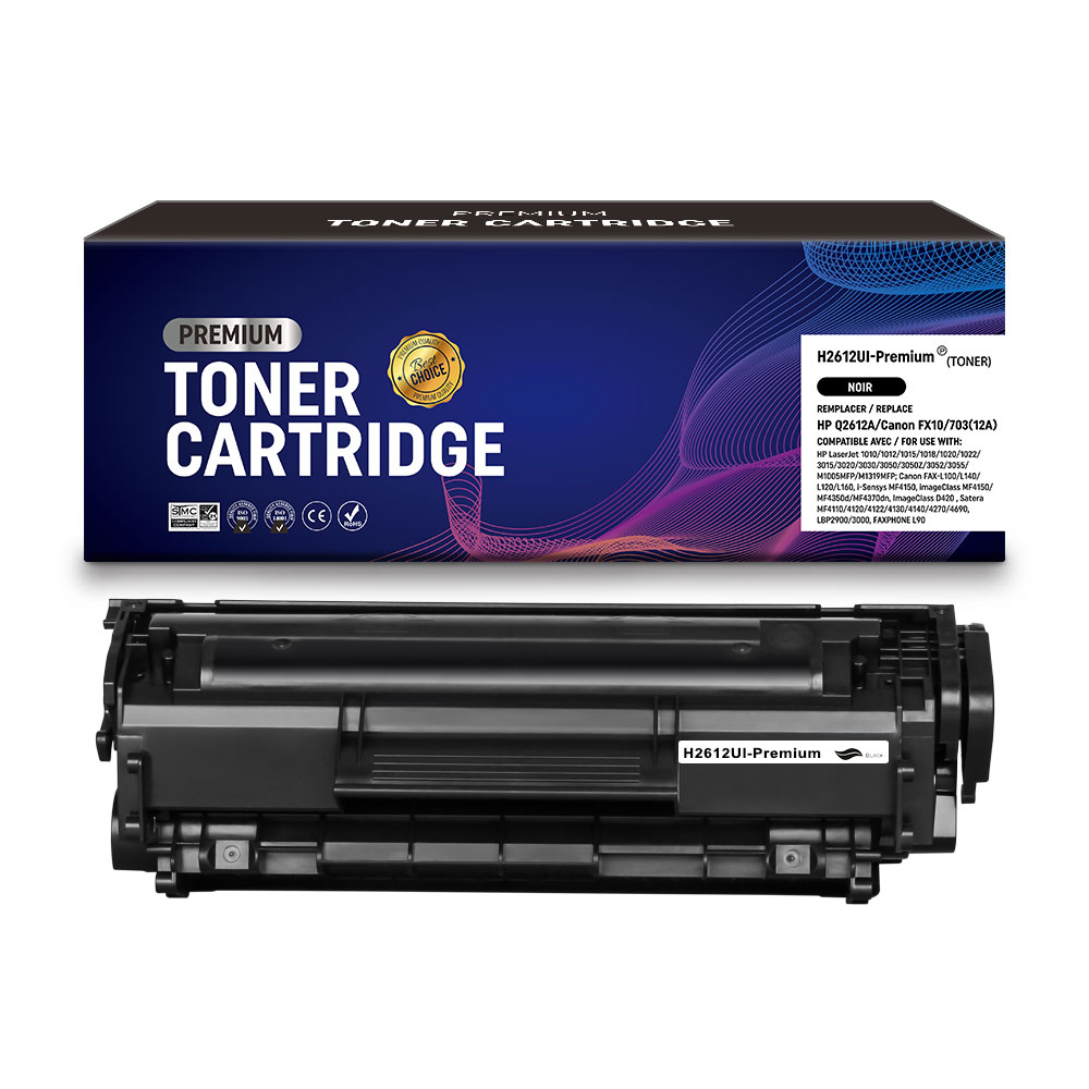 Toner Noir Q2612A FX10 703 Compatible Pour HP Laser - Série Éco - Neuf D'Origine