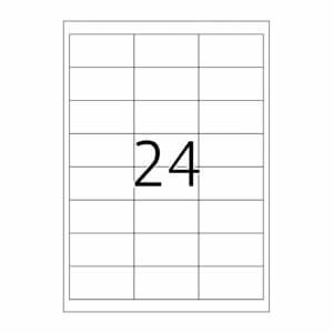 Planche étiquettes autocollantes sur feuille A4 : 70 x 35 mm (24 étiquettes)