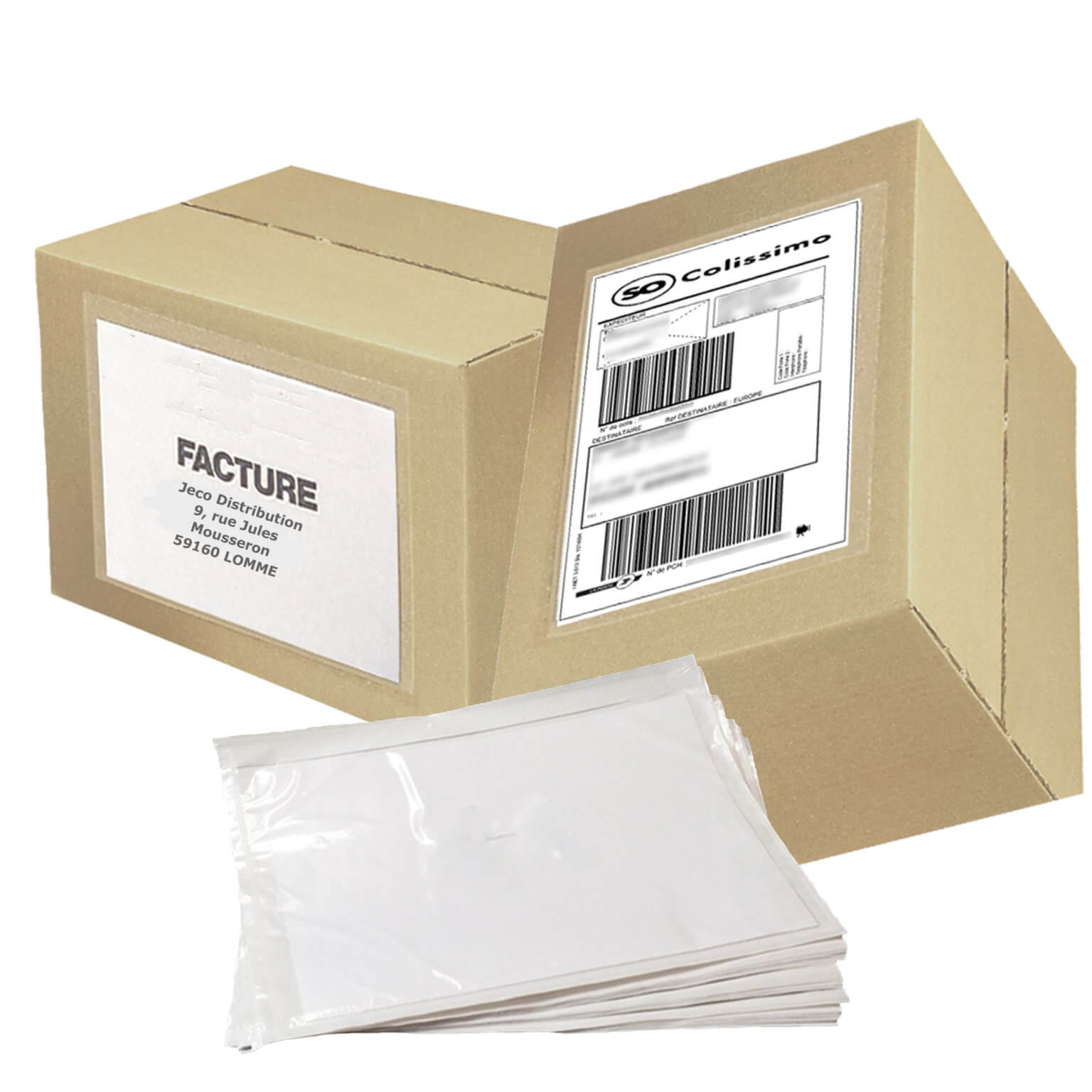 PACKY Pochettes Transparentes Adhésives - Lot De 100 Format A5 | Pour Bordereaux Livraison, Documents